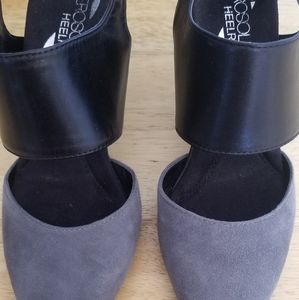 Aerosoles exit lane grey suede and black leather